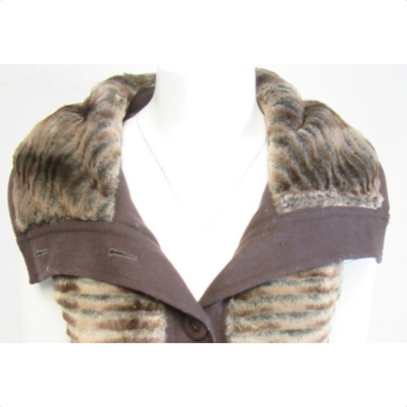 JAVIER SIMORRA brown faux fur vest size 4 - Picture 2 of 8